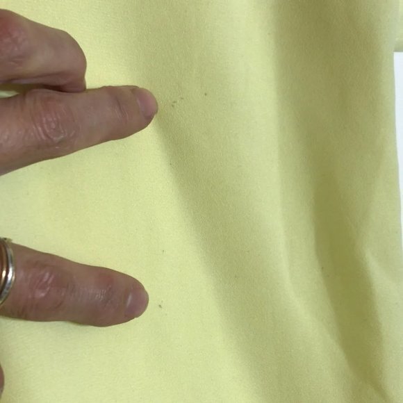 Pale Yellow boxy loose fit V neck cross over short sleeve blouse SZ M - Picture 7 of 7